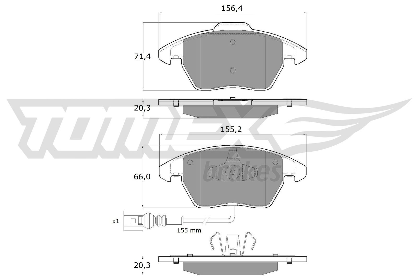 Obrázok Sada brzdových platničiek kotúčovej brzdy TOMEX Brakes  TX1311